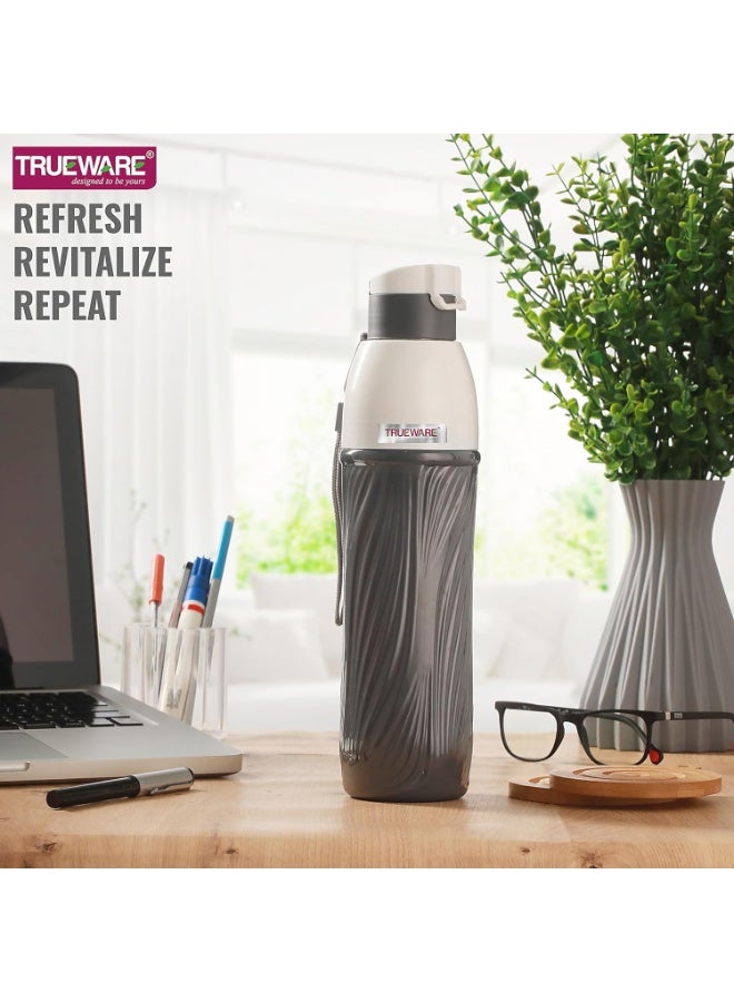 Trueware Aqua Pure PU Insulated Plastic Water Bottle 850 ML | BPA Free | Food Grade | Office, College, Travel, Sports Bottle | Easy to Carry | Easy Grip | Odorless - Image 2