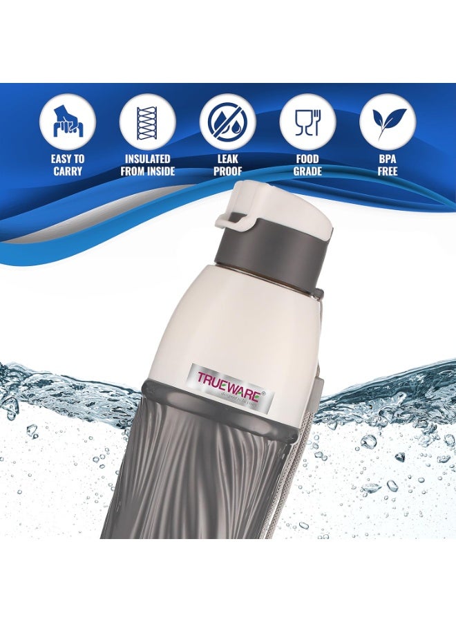 Trueware Aqua Pure PU Insulated Plastic Water Bottle 850 ML | BPA Free | Food Grade | Office, College, Travel, Sports Bottle | Easy to Carry | Easy Grip | Odorless - Image 3