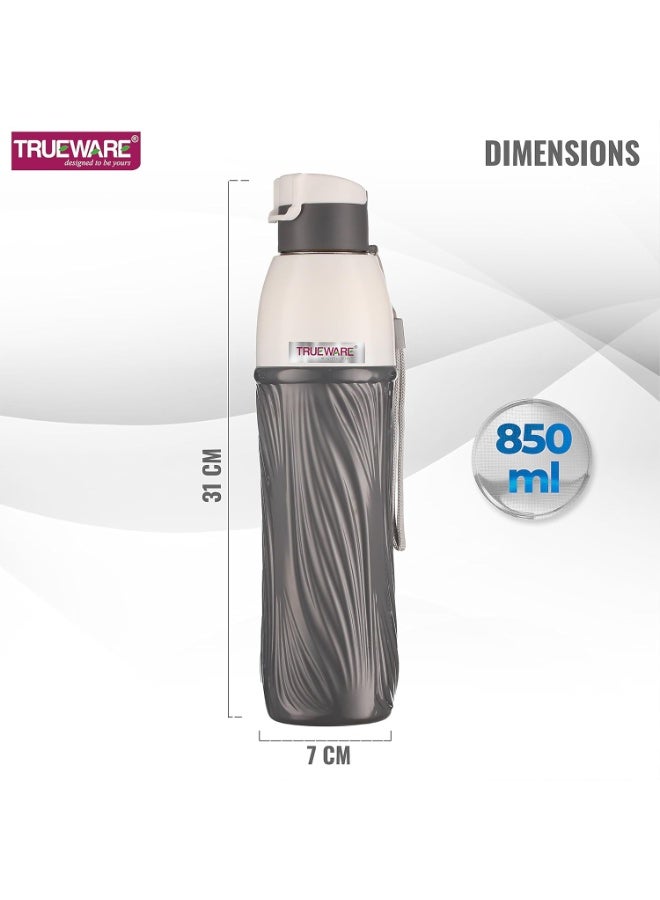 Trueware Aqua Pure PU Insulated Plastic Water Bottle 850 ML | BPA Free | Food Grade | Office, College, Travel, Sports Bottle | Easy to Carry | Easy Grip | Odorless - Image 4