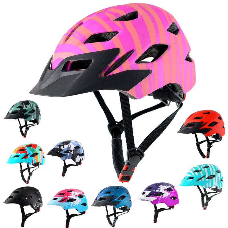 Bavilk Kids Bike Helmet, Boys Girls Bike Helmets with LED Light Detachable Visor, Children Youth Teen Helmet for Skating Cycling Scooter, Adjustable & Lightweight 19.7"-22.4" - Image 1