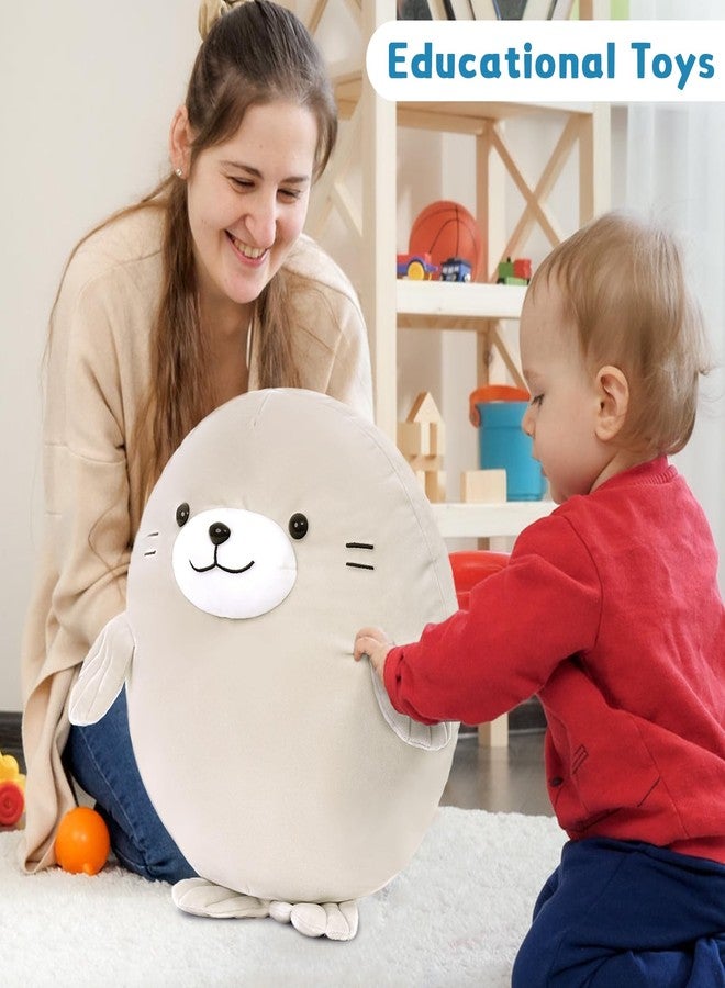 ماوجولان وسادة محشوة على شكل فقمة سمينة من ماو جولان، 5 قطع، مع 4 صغار بداخلها - 20 بوصة، ناعمة للغاية، على شكل فقمة عملاقة، هدية من مجموعة الأم والطفل، لمحبي الفقمة، والأطفال، والأولاد - Image 4