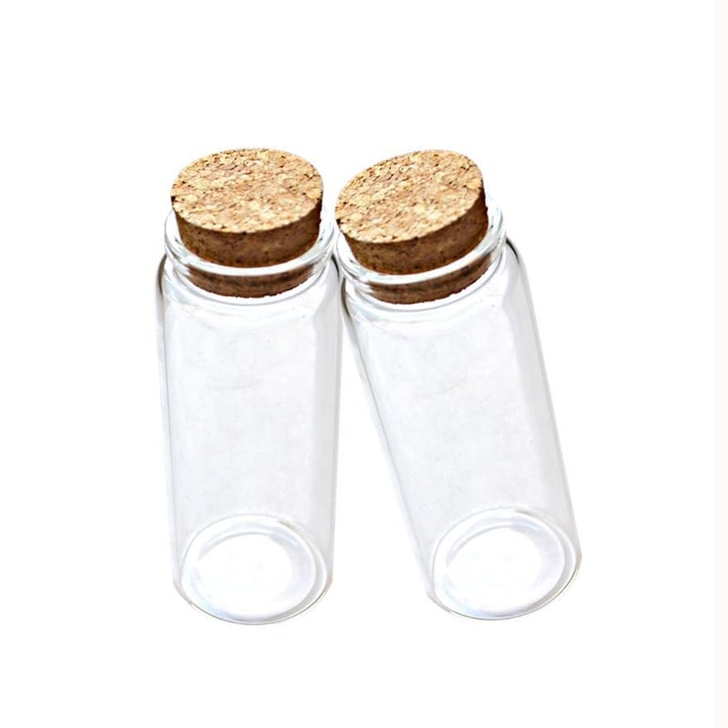 ELYSAID 2pcs Empty Clear Glass Bottles Vials with Cork Stopper Storage Jars 47mm Bottle Diameter (47x120x33mm 150ml) - Image 2