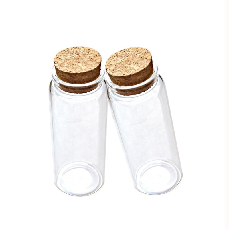 ELYSAID 2pcs Empty Clear Glass Bottles Vials with Cork Stopper Storage Jars 47mm Bottle Diameter (47x120x33mm 150ml) - Image 1