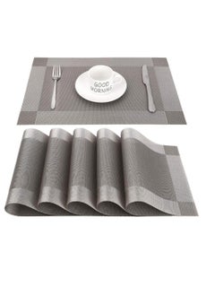 6 Pieces Non-Slip Table Mat, Heat Resistant Washable PVC Placemats for Home, Restaurant, Kitchen, Hotel, Cafe 45×30cm