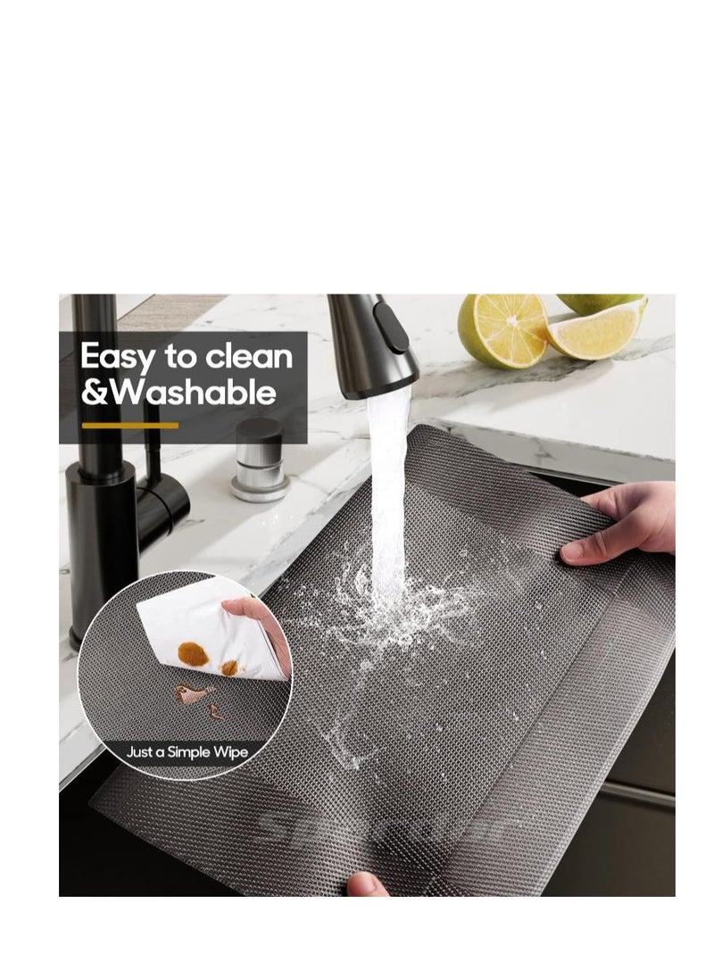 Golden - 6 Pieces Non-Slip Table Mat, Heat Resistant Washable PVC Placemats for Home, Restaurant, Kitchen, Hotel, Cafe 45×30cm - Image 1
