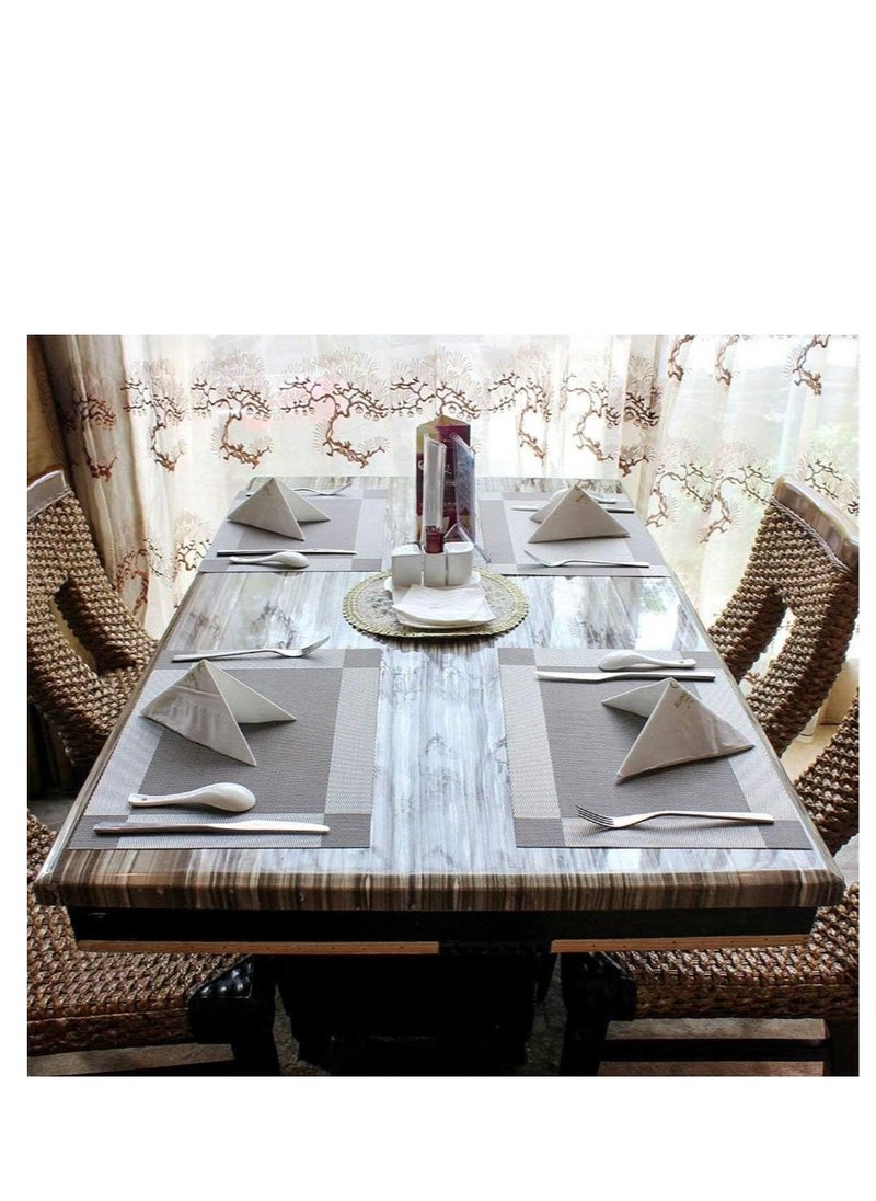 Golden - 6 Pieces Non-Slip Table Mat, Heat Resistant Washable PVC Placemats for Home, Restaurant, Kitchen, Hotel, Cafe 45×30cm - Image 1