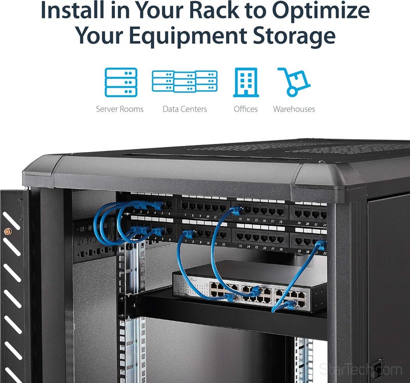 StarTechcom 1U 4Post Adjustable Server Rack Mount Shelf  330lbs150 kg  195 to 38in Adjustable Mounting Depth Universal Tray for 19 AV Data  Network Equipment Rack  275in Deep ADJSHELFHD - Image 4