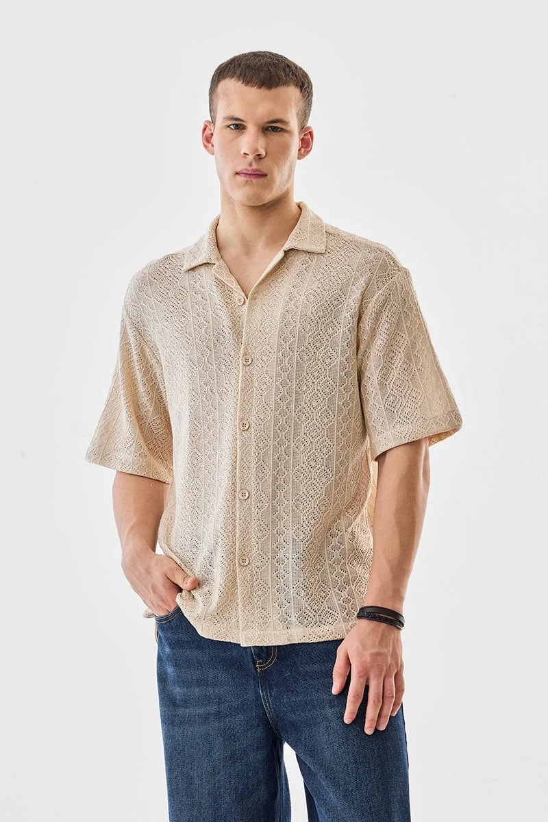 سنيتش قميص كروشيه بقصة صندوقية