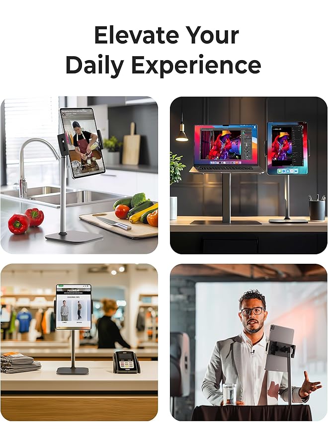 إيروريكس حامل لوحي قابل لتعديل الارتفاع للمكتب وحامل شاشة محمول مقاس 15.6 بوصة وحامل آيباد للمكتب وحامل لوحي وحامل آيباد وحامل نينتندو سويتش - Image 5