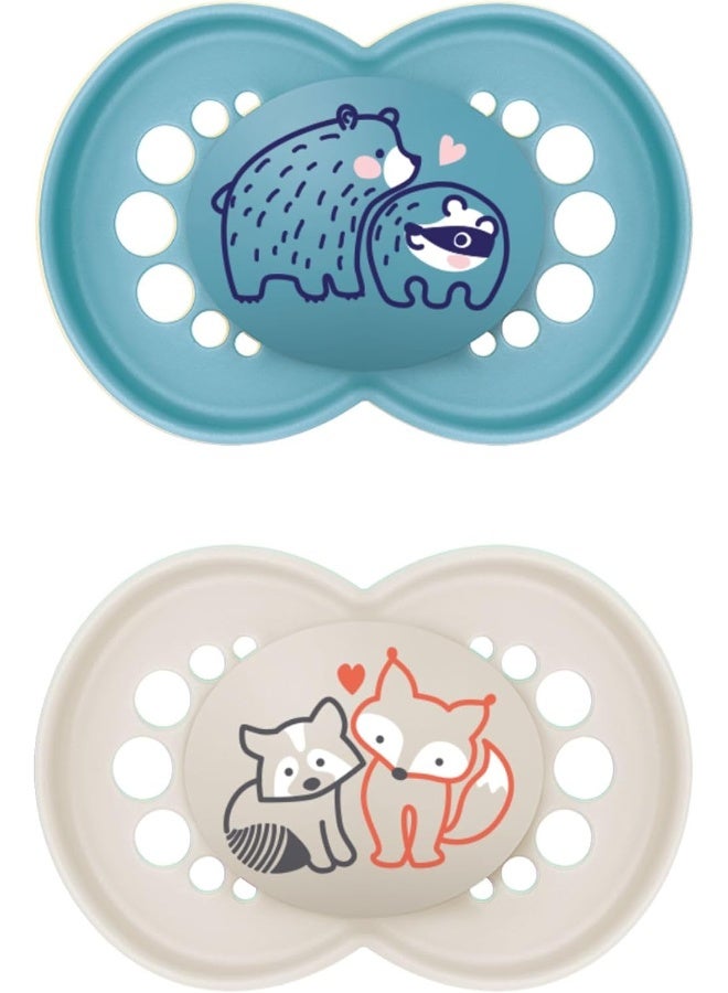 MAM Original Matte Baby Pacifiers, Binky for 16+ Months, BPA-Free Silicone, Easy to Clean, Best for Breastfed Babies, Developed with Medical Experts, 2 Count Binkies with Sterilizer Case - Image 1