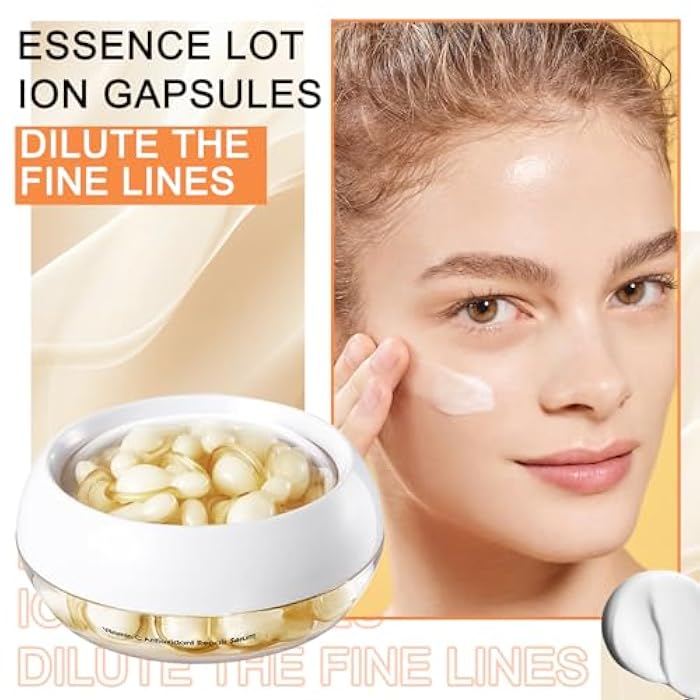DWDiWen Vitamin C Serum Capsules for Face,Hydrating Face Serum Moisturizing Firming Face Lotion for All Skin Types, 30 Capsules Facial Serums for Women - Image 2