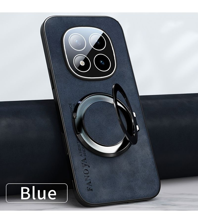 حافظة هاتف مناسبة لـ Redmi Note 15 Pro 5G برتقالية مع حامل دوار، حماية للعدسات، مانعة للانزلاق، لمسة مريحة. - Image 4