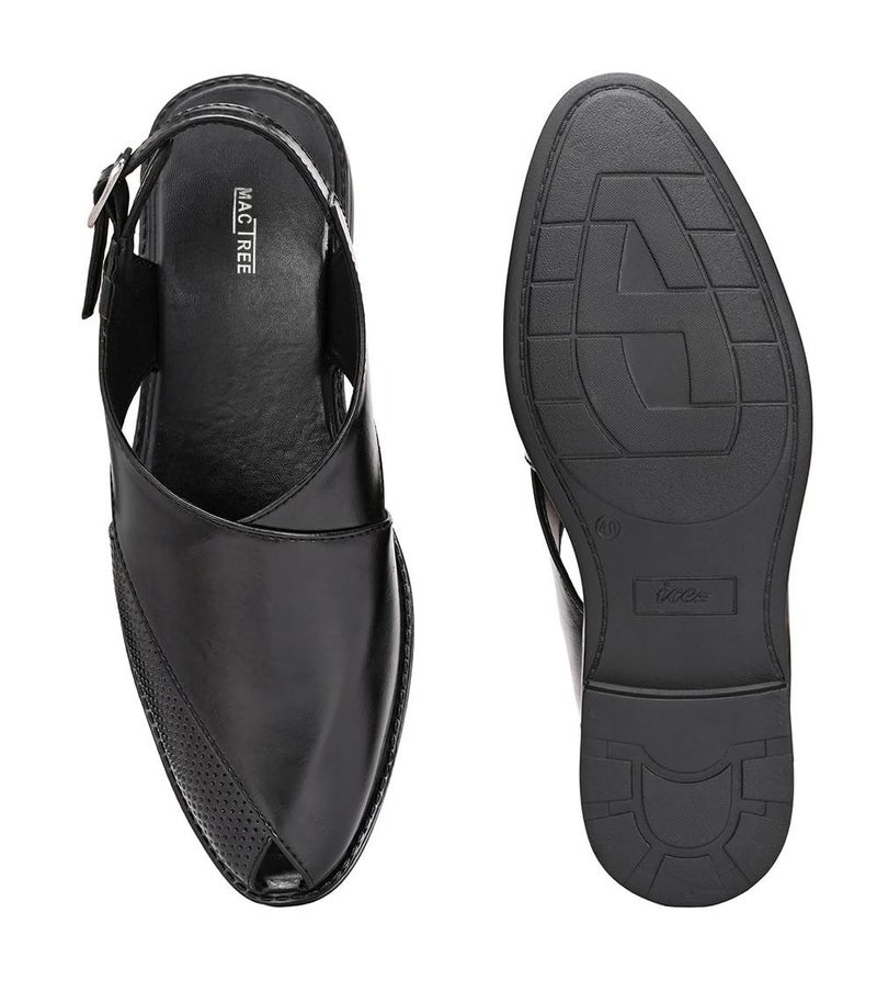 MACTREE Black Leather Sandals for Men's - 9 UK - Image 5