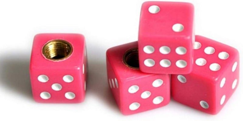 Topxome Pink Dice Tire Valve Stem Caps Set - Image 1