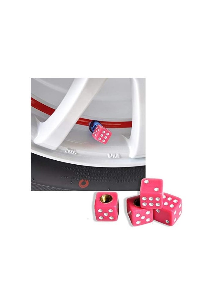 Topxome Pink Dice Tire Valve Stem Caps Set - Image 2