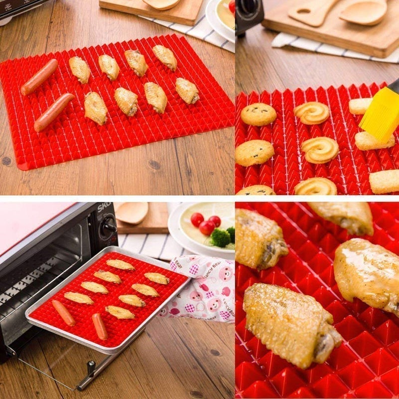 Whitecloud TRANSFORMING HOMES Whitecloud TRANSFORMING HOMES Baking Mat Premium Silicone Non Stick Heat Resistant Healthy Fatreducing Pyramids Baking Pan Pastry Cooking Mat Oven Liner Tray Cookie Sheet Roasting Mat 7122  - Image 5
