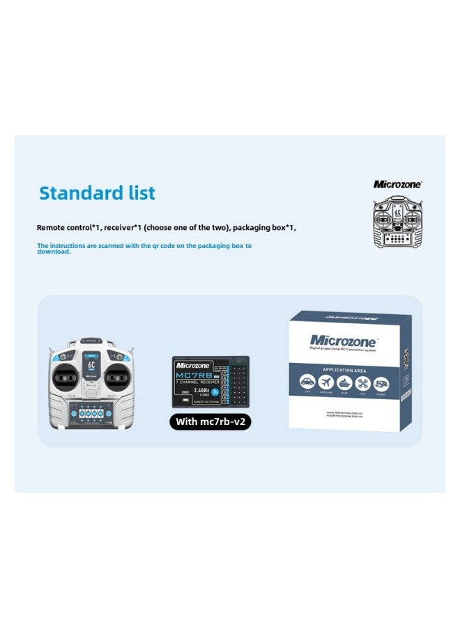MC6C Mini Remote Control 2.4G6 Channel Receiver Fixed Wing Four-axle Car Ship Model MC Mike Pin Center-Color:Double Return + Mc7re-v2  - Image 5