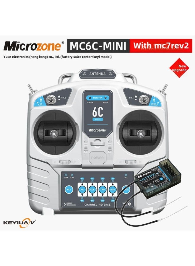 MC6C Mini Remote Control 2.4G6 Channel Receiver Fixed Wing Four-axle Car Ship Model MC Mike Pin Center-Color:Double Return + Mc7re-v2  - Image 1