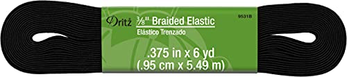 Dritz 9531B Braided Elastic, 3/8-Inch x 6-Yard, Black - Image 1