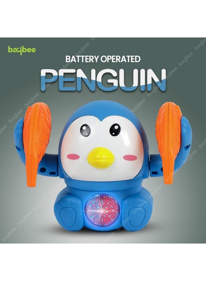 BAYBEE Tumbling Penguin Musical Toys For Baby Kids Crawling Toys With 360°Spinning & Rolling Music Light Sensor Control Dancing Penguin Sound Toy Tumbling Penguin Baby Toys 6 12 Months Boy Girl - Image 3