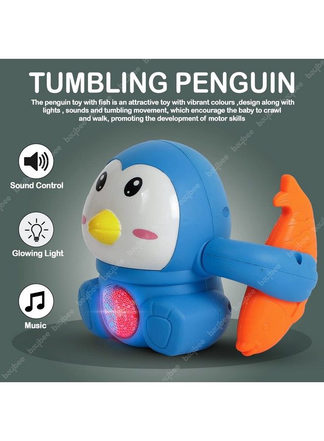 BAYBEE Tumbling Penguin Musical Toys For Baby Kids Crawling Toys With 360°Spinning & Rolling Music Light Sensor Control Dancing Penguin Sound Toy Tumbling Penguin Baby Toys 6 12 Months Boy Girl - Image 5