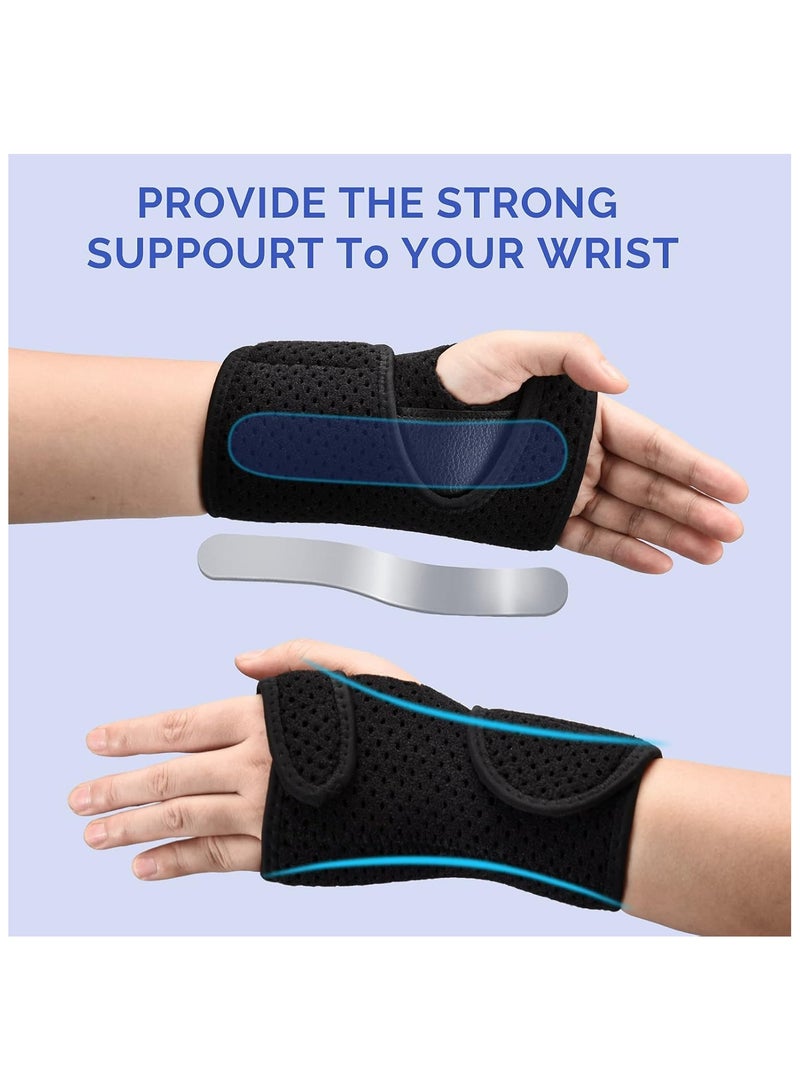 Carpal Tunnel Wrist Brace Night Support, Metal Wrist Splint with 2 Straps Hand support for Women and Men, Wrist Splint Arm Stabilizer & Hand Brace for strained wrist, Tendinitis, Bowling (Left) - Image 5