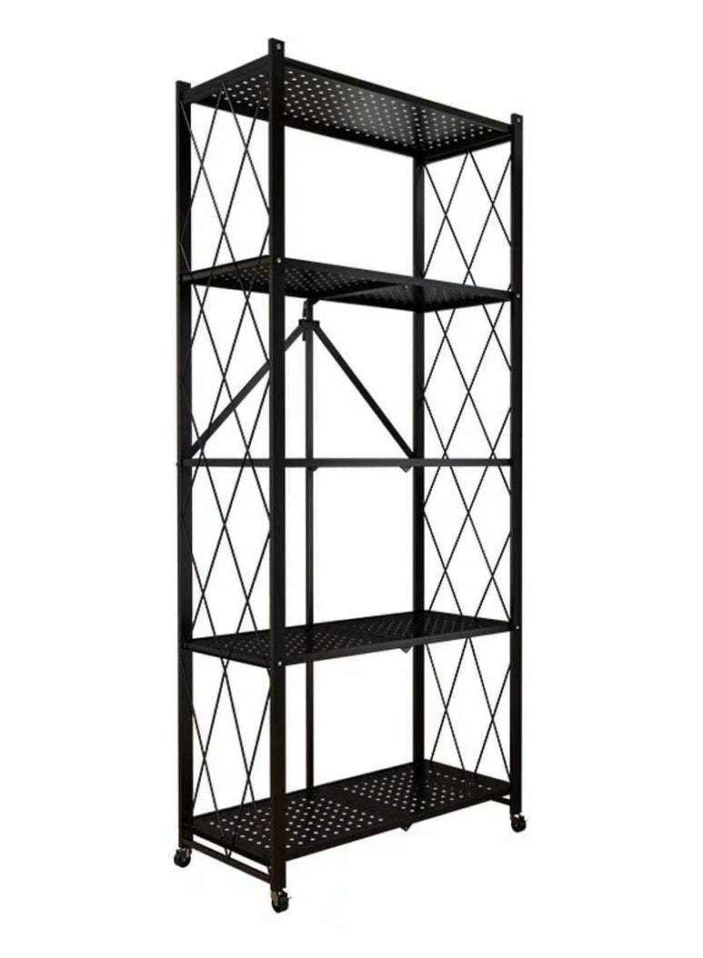 DubaiGallery وحدة رفوف تخزين قابلة للطي من 5 طبقات، وحدة رفوف تخزين شديدة التحمل للمطبخ والجراج وغرفة الغسيل والحمام وتنظيم الأدوات