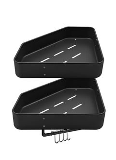 WinHolder 2 Pack Bathroom Shower Shelf with 4 Hooks &Towel Bar, Corner Shower Caddy Shelf Organizer Rack, Rustproof Bathroom Shower Storage Baskets, Wall Organization Storage Shelves Basket for Bathroom  - Image 2