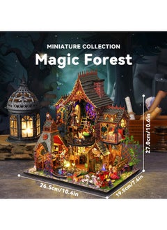 Flever Flever Dollhouse Miniature DIY House Kit Creative Room with Furniture for Romantic Artwork Gift (Magic Forest)  - Image 2