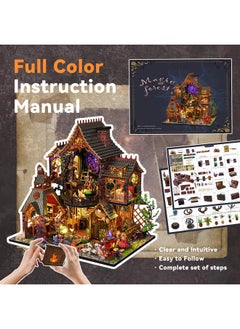 Flever Flever Dollhouse Miniature DIY House Kit Creative Room with Furniture for Romantic Artwork Gift (Magic Forest)  - Image 5