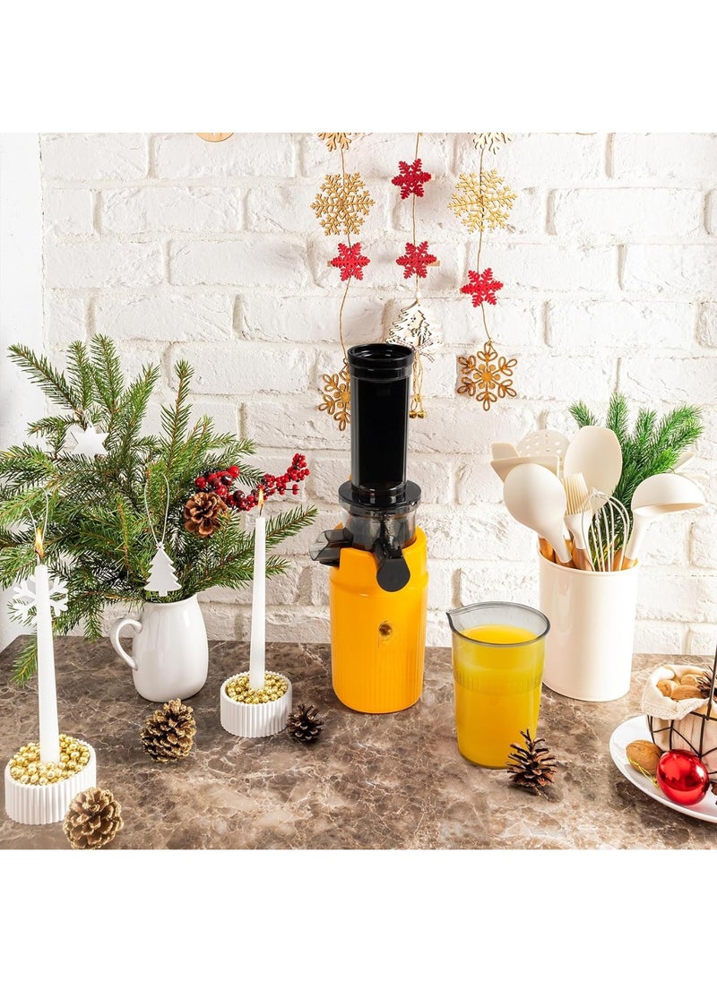 Generic - Essential Ginnie Juicer Compact Small Cold Press Juicer Masticating Slow Juicer Low Speed Easy to Clean Nutrient Dense Eco-Friendly Packaging Sunny Yellow - Image 1