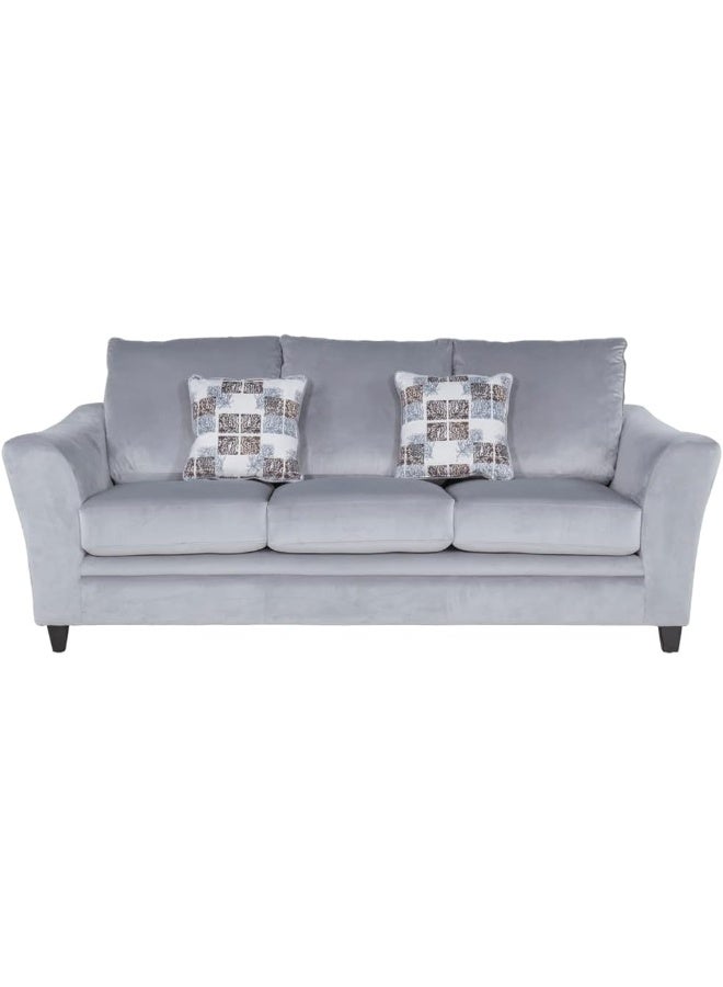 Ripple FURNITURE UAE Homes 3-Seater Fabric Sofa, Grey, Modern Design - Image 1