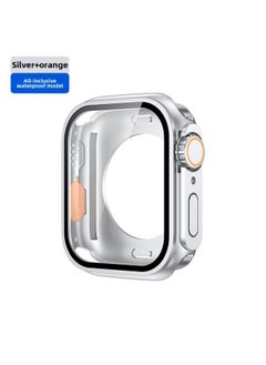 Generic Suitable For Apple Iwatchs10 Protective Case Second Change Ultra Watch Case S 9 360 All-inclusive Waterproof Case Film Integration-Color:Silver + Orange -Dimensions:Apple Iwatch S9/s8/s7(41mm)  - Image 1