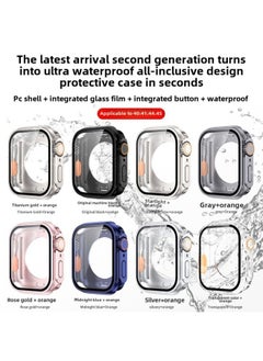 Generic Suitable For Apple Iwatchs10 Protective Case Second Change Ultra Watch Case S 9 360 All-inclusive Waterproof Case Film Integration-Color:Silver + Orange -Dimensions:Apple Iwatch S9/s8/s7(41mm)  - Image 3