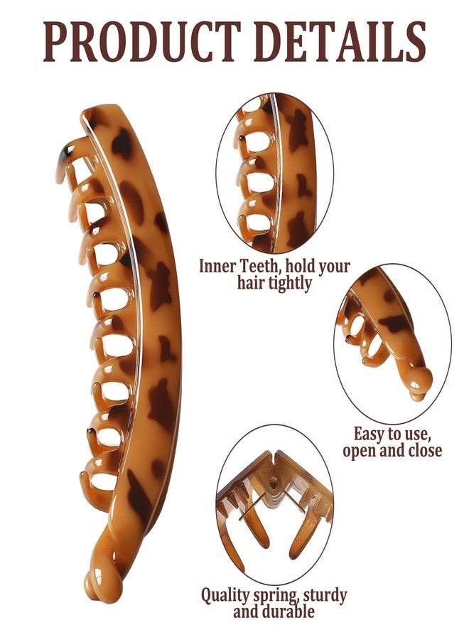 ROBOHOOK 4 Pcs Banana Hair Clip for Thin to Thick Hair Ladies,Clips for Women Girls,Non Slip Bana Hair (Coffee Amber,Cream Amber,Bright Black and Matte Tortoise Shell) - Image 4