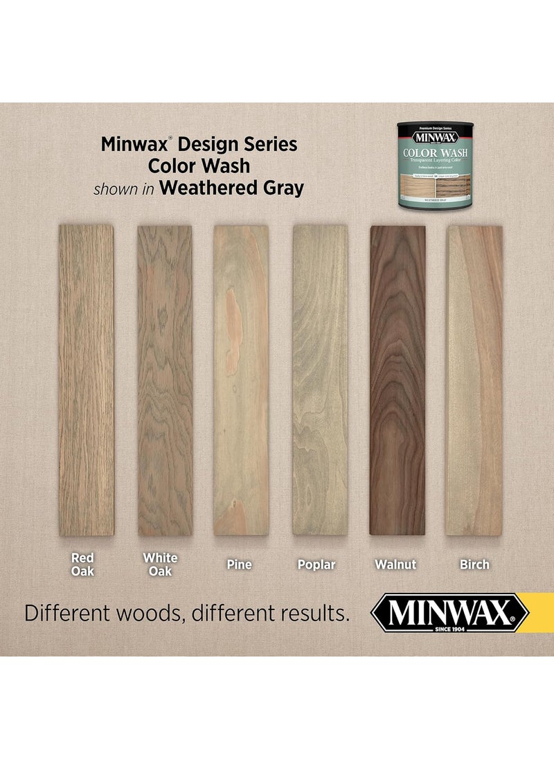 Minwax 1 qt Minwax 400140000 Weathered Gray Color Wash Transparent Layering Color Stain SemiTransparent  - Image 2