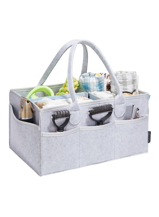 HUHYNN HUHYNN Pet Grooming Tote Bag, Dog Grooming Supplies Organizer Bag, Dog Grooming Bag for Travel Outdoor(Bag ONLY) (Sliver Grey) - Image 1