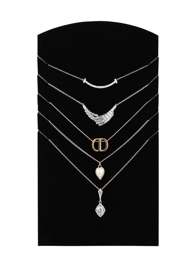 MOOCA 2 Pcs Set Freestanding Velvet Necklace Chain Display Stand for Multiple 5 Necklaces, Jewelry Display Stand, Chain Display Pad for Vendor, Black Color - Image 4