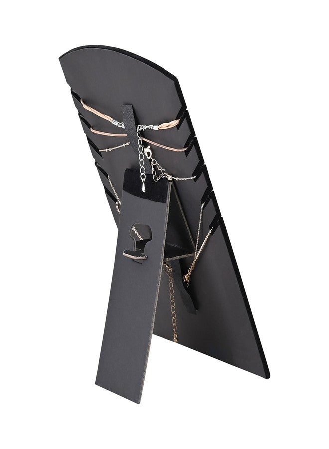 MOOCA 2 Pcs Set Freestanding Velvet Necklace Chain Display Stand for Multiple 5 Necklaces, Jewelry Display Stand, Chain Display Pad for Vendor, Black Color - Image 5