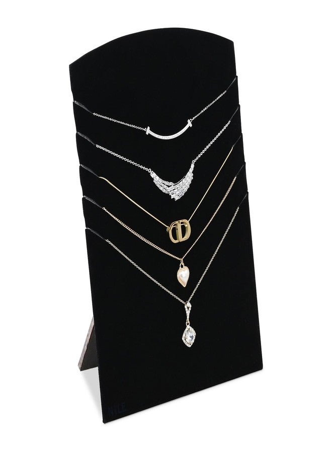 MOOCA 2 Pcs Set Freestanding Velvet Necklace Chain Display Stand for Multiple 5 Necklaces, Jewelry Display Stand, Chain Display Pad for Vendor, Black Color - Image 3