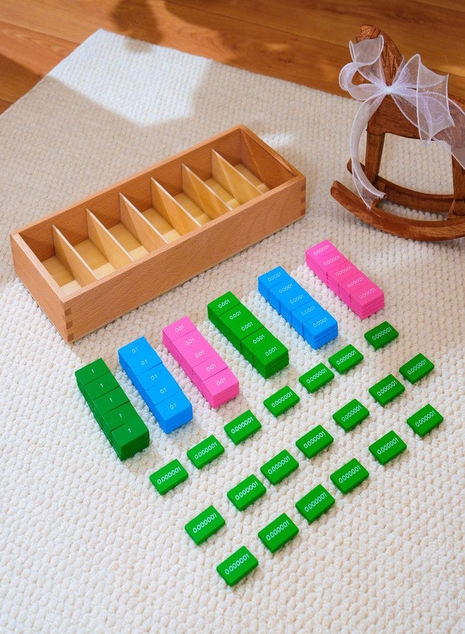 penepico Premium Montessori Decimal Stamp Game,Beechwood Stamp Game Decimal Tiles, 7 Place Value Sets 140 Tiles, Decimal System Operations for Addition Subtraction Multiplication,Homeschool Math Kids Ages 6-9 - Image 1