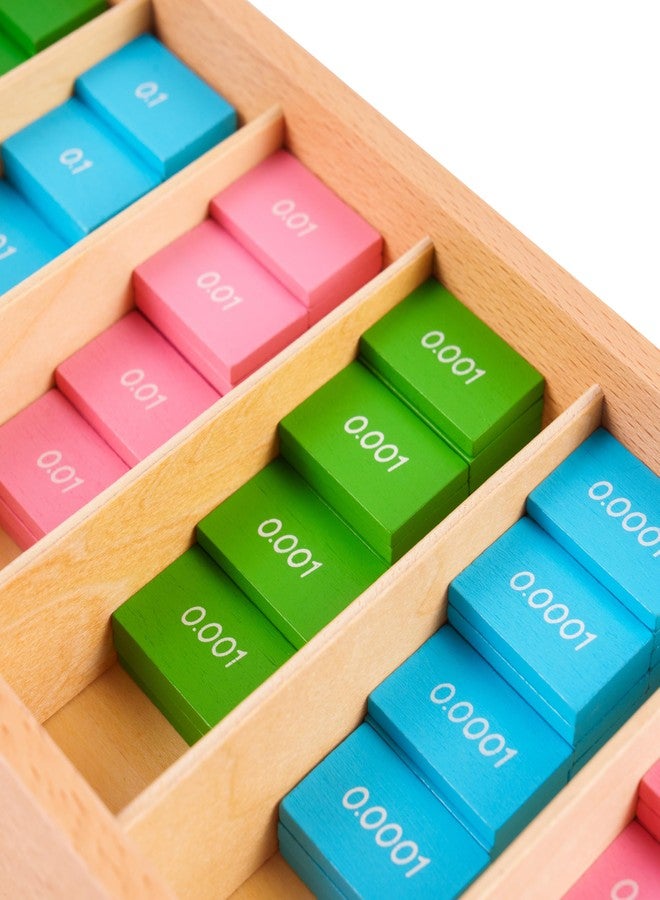 penepico Premium Montessori Decimal Stamp Game,Beechwood Stamp Game Decimal Tiles, 7 Place Value Sets 140 Tiles, Decimal System Operations for Addition Subtraction Multiplication,Homeschool Math Kids Ages 6-9 - Image 3