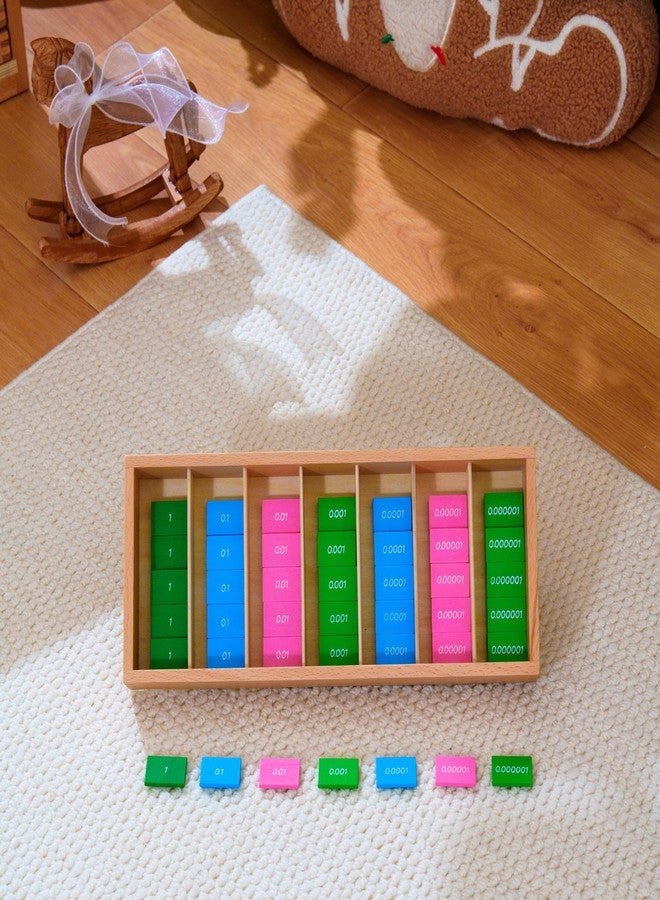 penepico Premium Montessori Decimal Stamp Game,Beechwood Stamp Game Decimal Tiles, 7 Place Value Sets 140 Tiles, Decimal System Operations for Addition Subtraction Multiplication,Homeschool Math Kids Ages 6-9 - Image 2