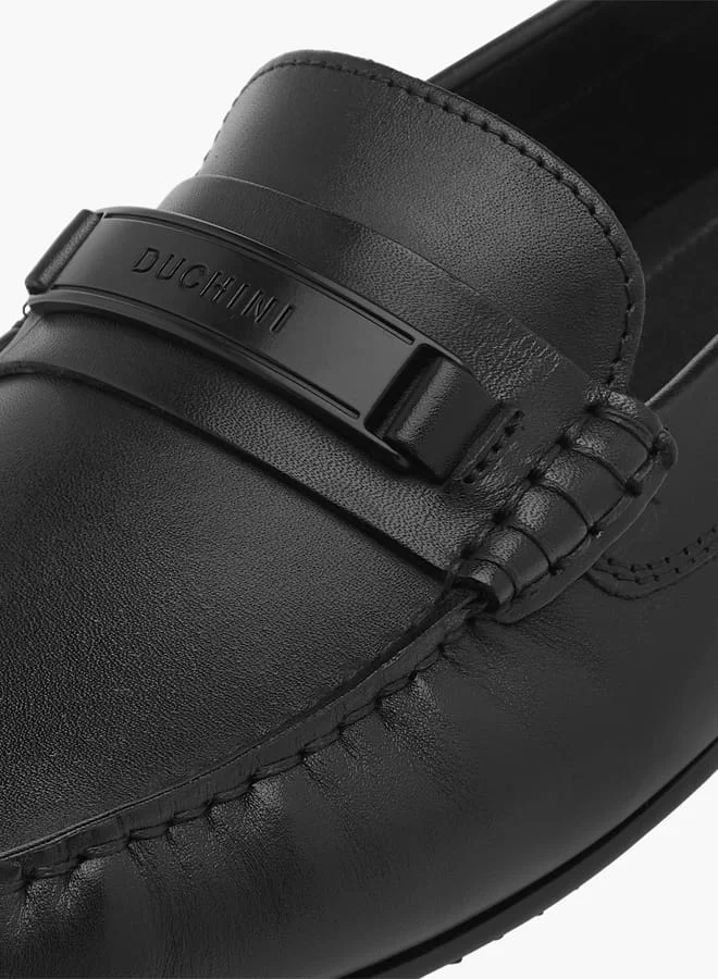 DUCHINI Mens Solid Slip-On Moccasins