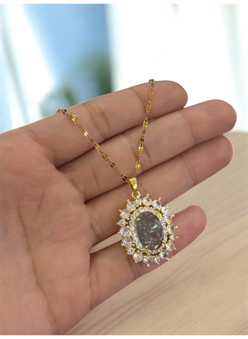 Elegance Trendy & High Quality Stainless Steel Gold Plated Necklace For Women - Image 1