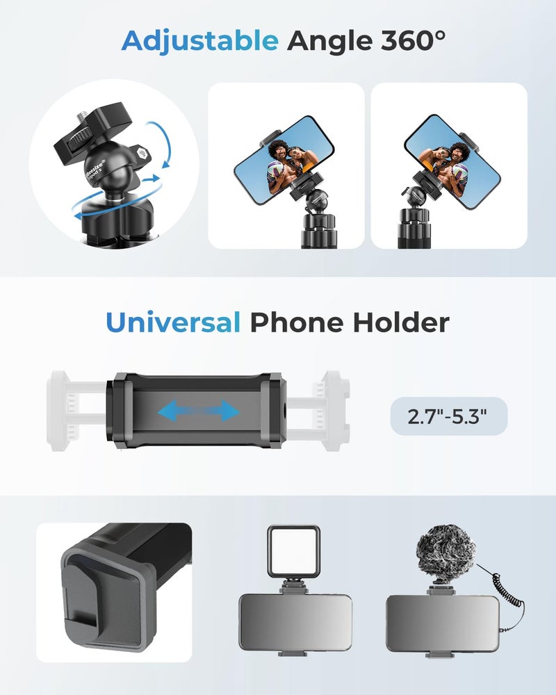 UBeesize Phone Tripod Pro S, Flexible Desk Stand with Wireless Remote, Mini Holder for Camera and GoPro - Image 3