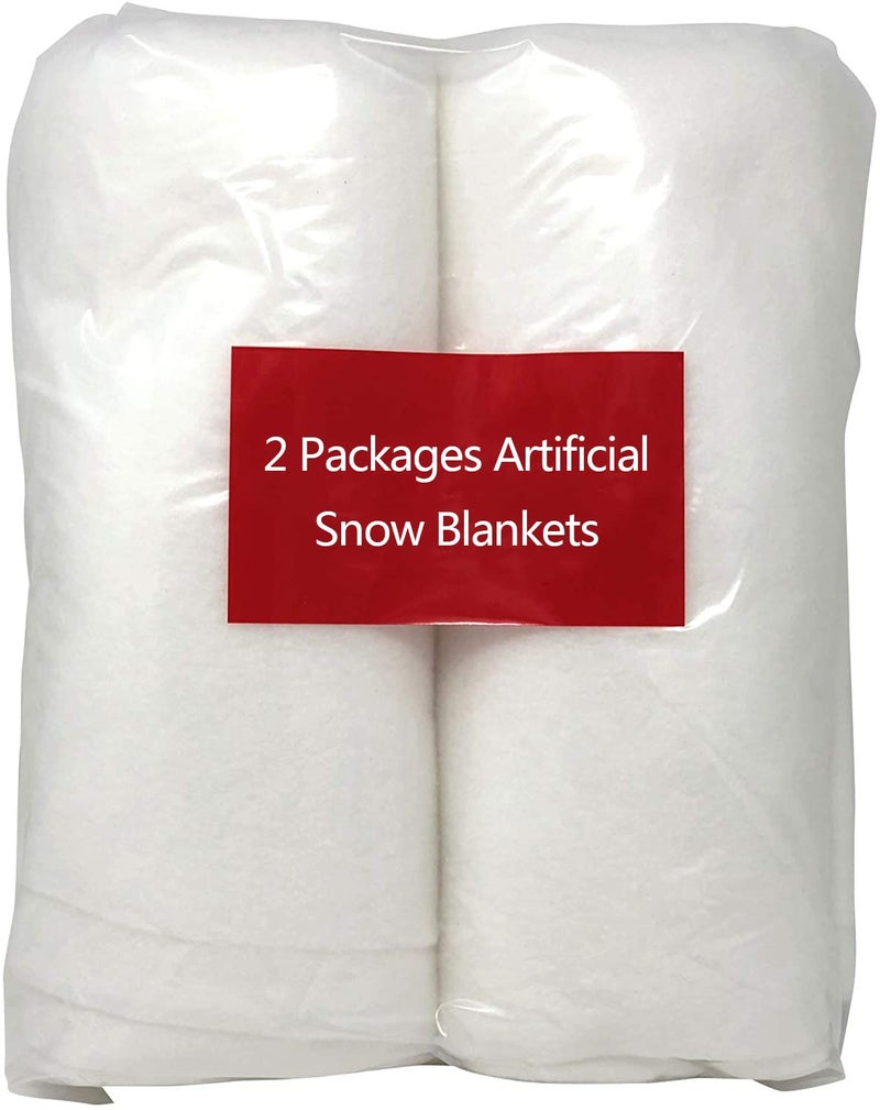 Celebrate A Holiday 2 Set Christmas Snow Roll 2 Packages of 3 Foot X 8 Foot Artificial Snow Blankets for Christmas Decorations - Image 1