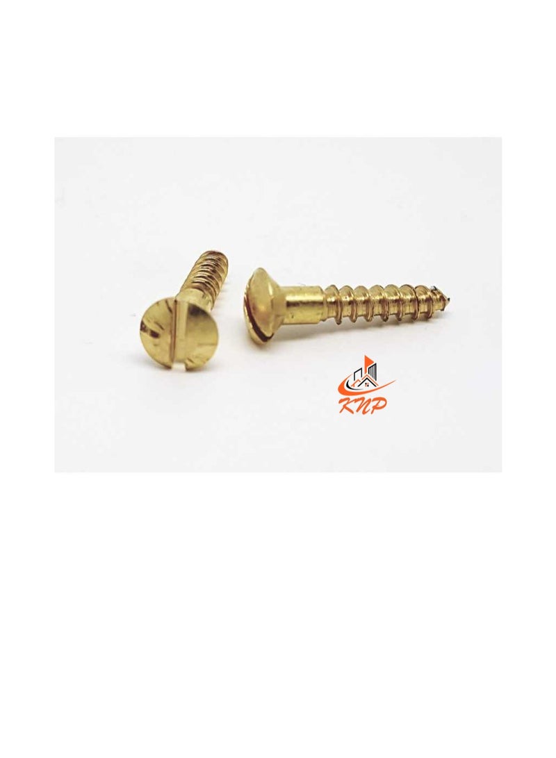 KNP Brass Slotted Round Head Screws - Pack of 200 (5/8" x 6g) - Image 2