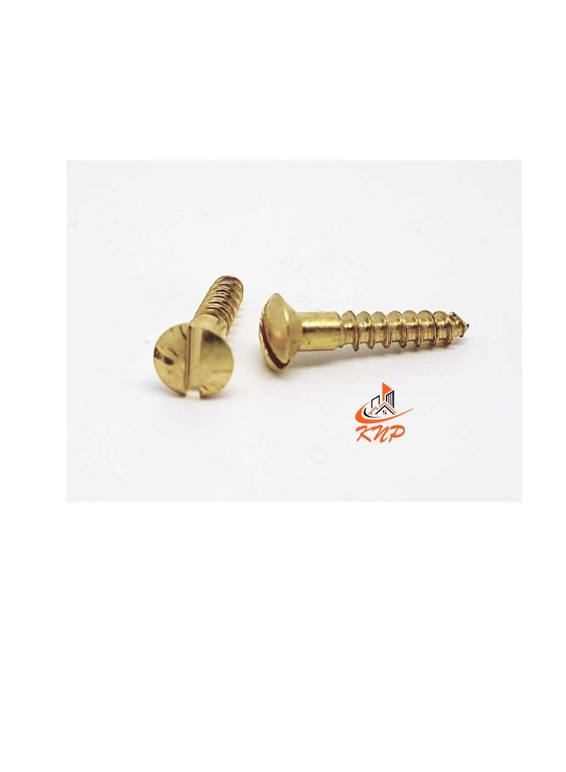 KNP Brass Slotted Round Head Screws - Pack of 200 (5/8" x 6g) - Image 1