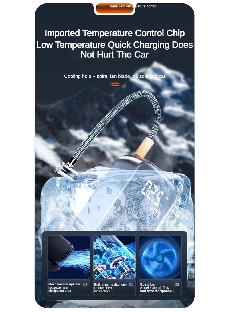 كيلا مضخة هواء كهربائية لاسلكية لإطارات السيارة، مناسبة للدراجات النارية والدراجات الهوائية والقوارب والسيارات، لون أسود، KNOKR678 - Image 5